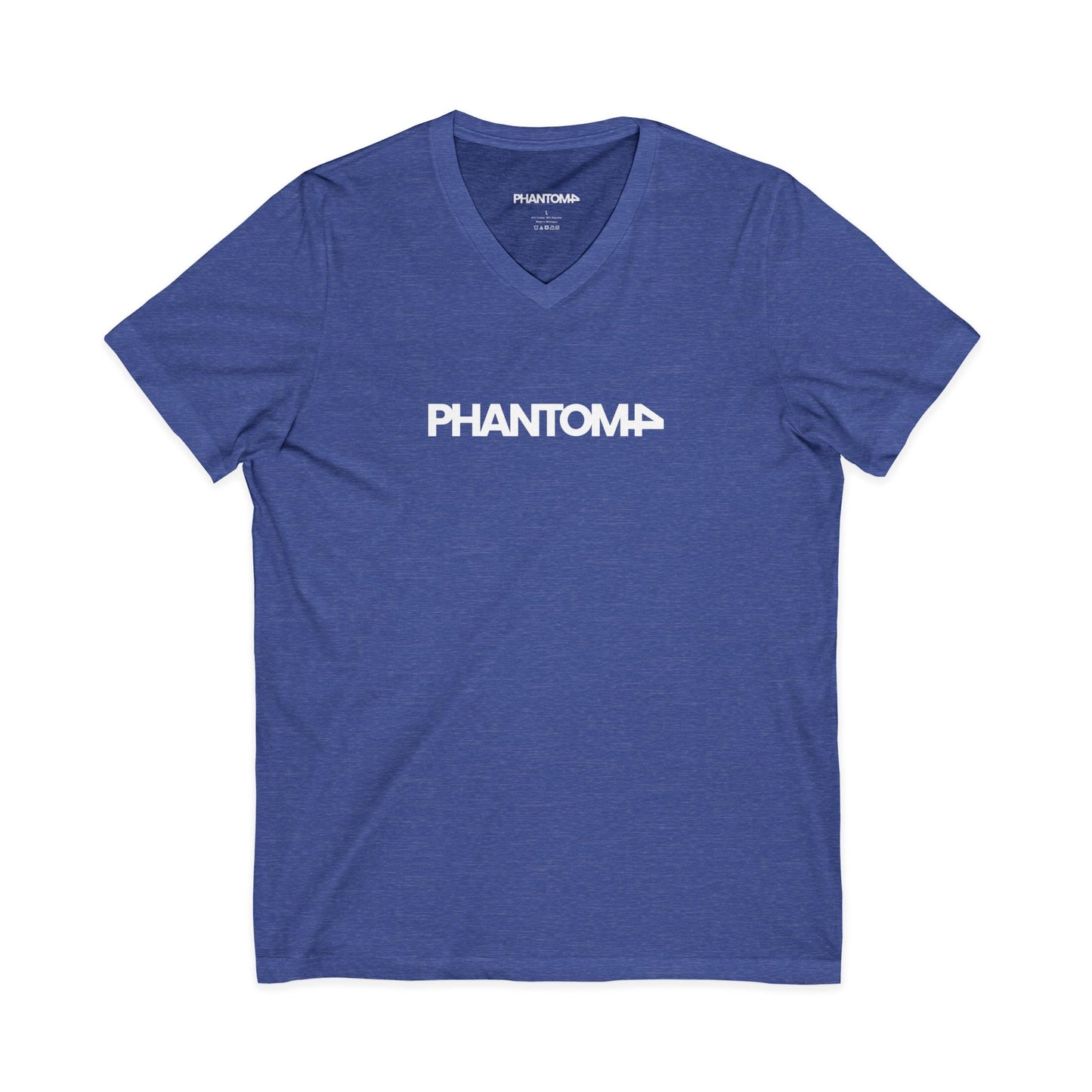 Phantom Logo V-Neck Tee — Minimalist Retro Band-Style Shirt
