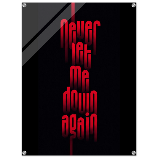Never Let Me Down Again – Statement Acrylic Glass Art
