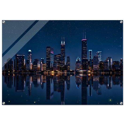 Midnight Skyline Acrylic canvas