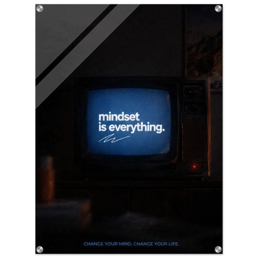 Mindset Is Everything – Retro Motivation Acrylic Glass Art