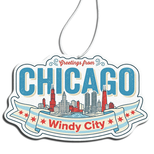 Phantom4 Greetings from Chicago Windy City Car Air Freshener - Phantom 4