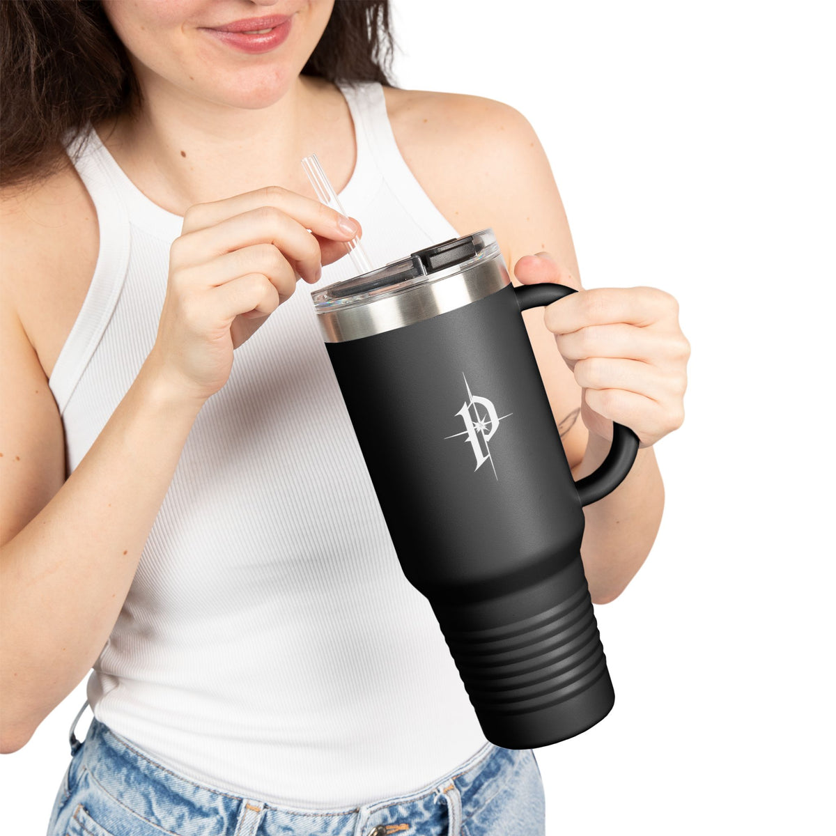 P4 Tumbler with Handle & Straw
