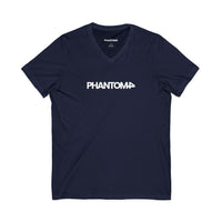 Phantom Logo V-Neck Tee — Minimalist Retro Band-Style Shirt