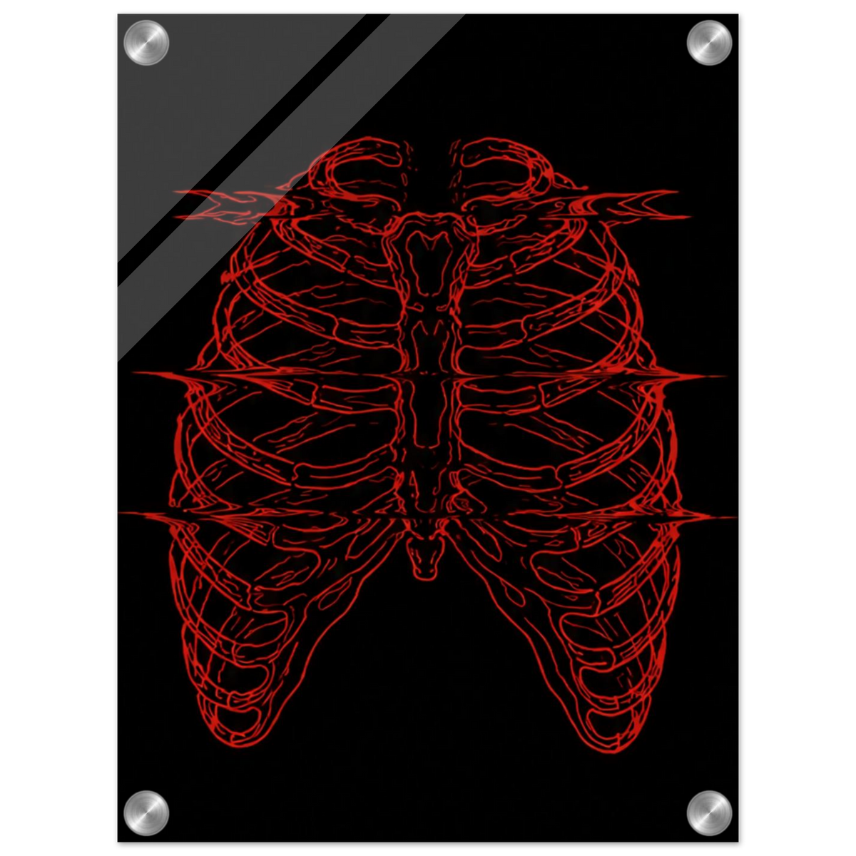 Anatomical Ribcage – Red Line Acrylic Glass Art