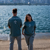 PHANTOM4 Blessed Cross Green Oversized T-Shirt
