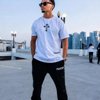 PHANTOM4 Blessed Cross White Oversized T-Shirt