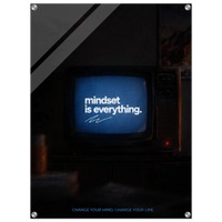 Mindset Is Everything – Retro Motivation Acrylic Glass Art