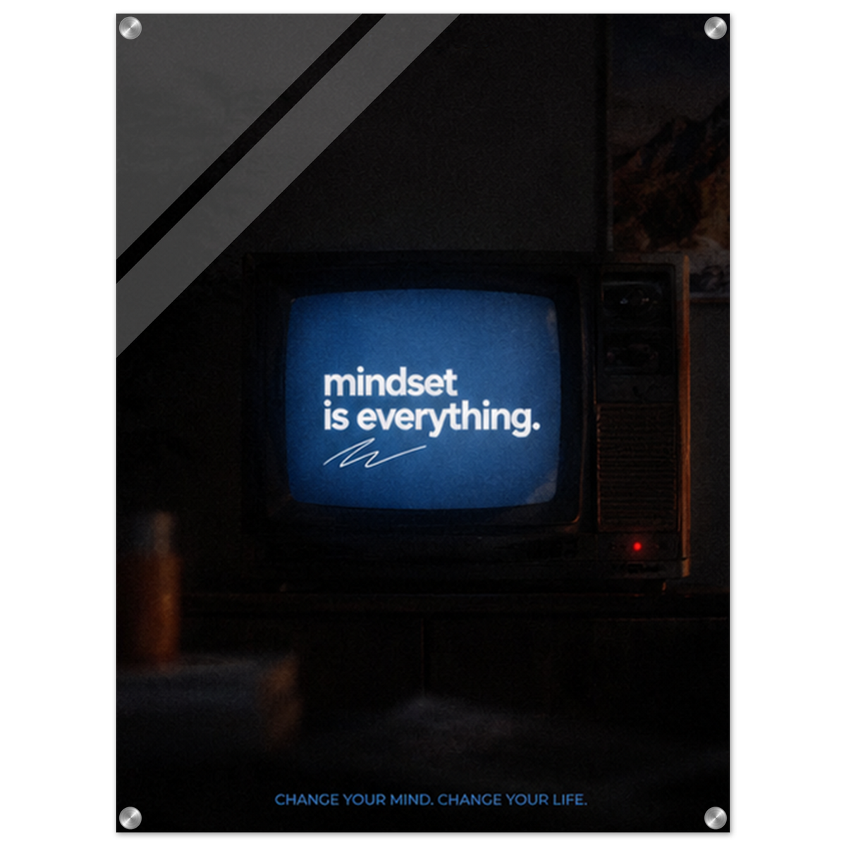 Mindset Is Everything – Retro Motivation Acrylic Glass Art