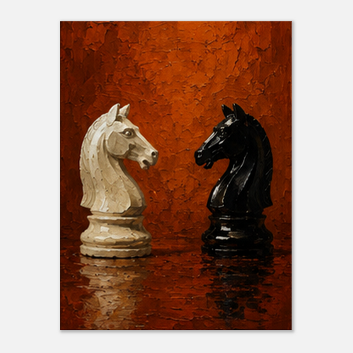 Opposing Knights – Chess Canvas Art