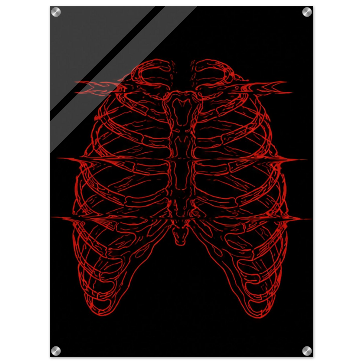 Anatomical Ribcage – Red Line Acrylic Glass Art