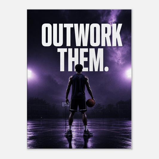 Outwork Them – Basketball Motivation Canvas Art