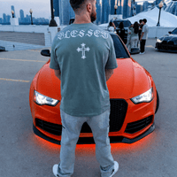 PHANTOM4 Blessed Cross Green Oversized T-Shirt - Phantom 4
