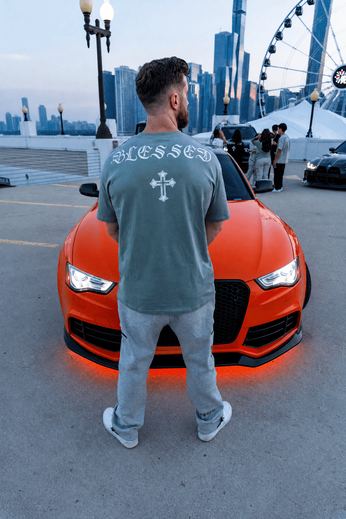 PHANTOM4 Blessed Cross Green Oversized T-Shirt - Phantom 4