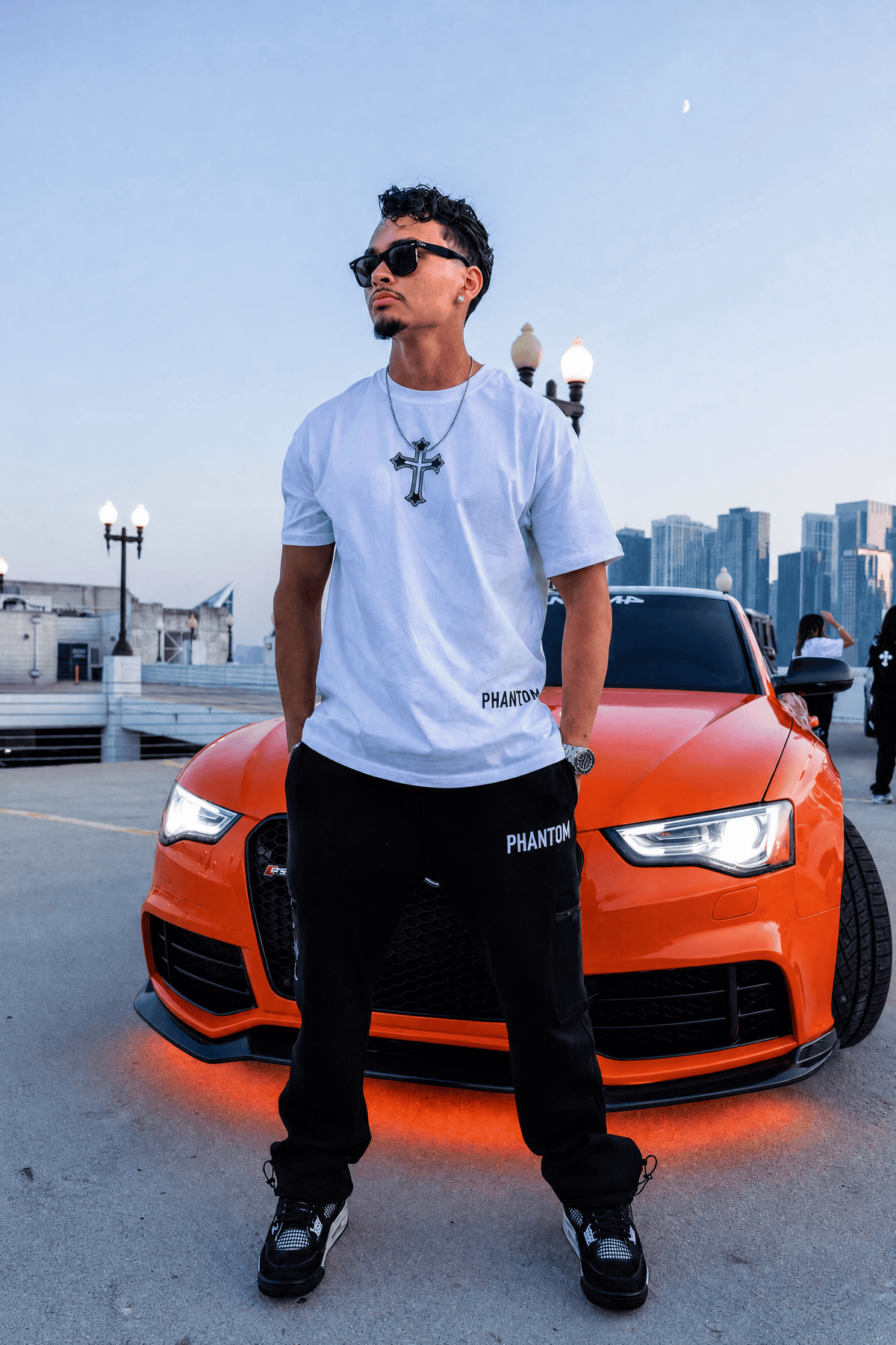 PHANTOM4 Blessed Cross White Oversized T-Shirt - Phantom 4