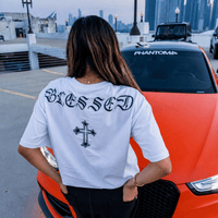 PHANTOM4 Blessed Cross White Oversized T-Shirt - Phantom 4