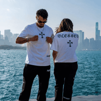 PHANTOM4 Blessed Cross White Oversized T-Shirt - Phantom 4