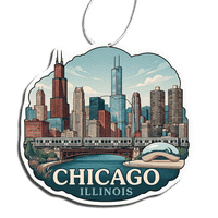 Phantom4 Chicago Illinois Skyline Car Air Freshener - Phantom 4
