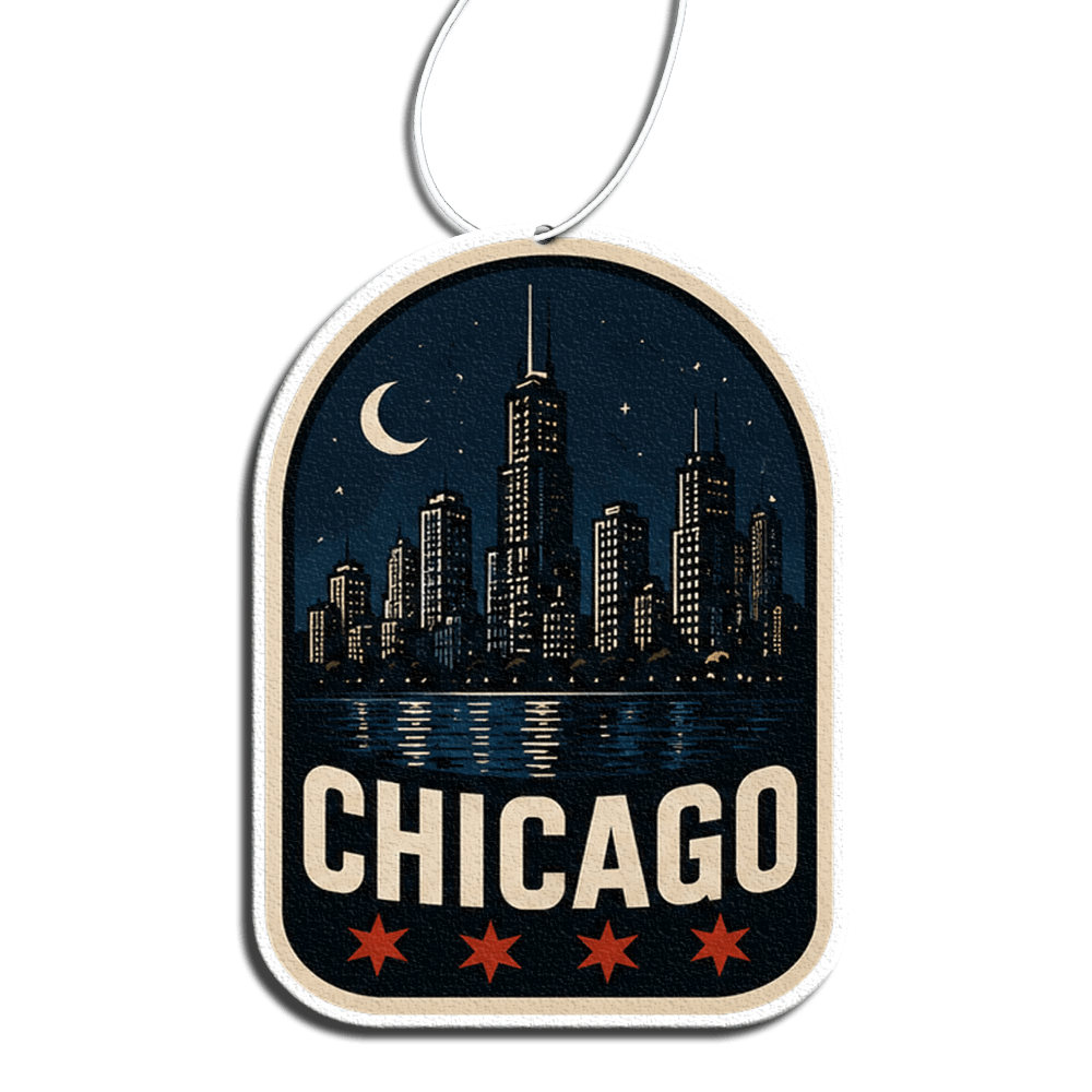 Phantom4 Chicago Night Skyline Car Air Freshener - Phantom 4
