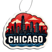 Phantom4 Chicago Red Skyline Car Air Freshener - Phantom 4