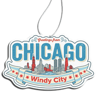 Phantom4 Greetings from Chicago Windy City Car Air Freshener - Phantom 4